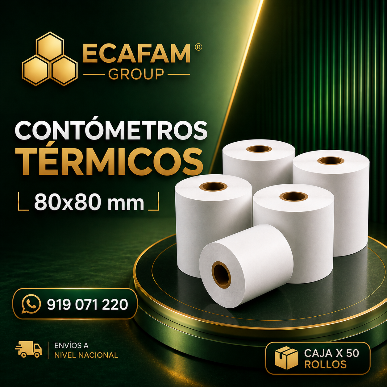 Papel térmico 80×80 mm (Caja x50)